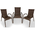 Cadeira De Jardim Km Móveis & Decor Cadeiras De Varanda 3 Romanas Amêndoa Castanho
