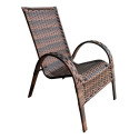 Cadeira De Jardim Paulinho Auto Peças Junco Premium Com Braços 1 Corpo 99cm X 74cm X 60cm Amêndoa Listras