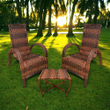 Assento De Jardim Km Móveis & Decor Cadeiras De Junco Com Mesinha Amêndoa Terracota