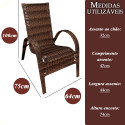 Assento De Jardim Km Móveis & Decor Cadeiras De Junco Com Mesinha Amêndoa Chocolate
