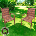 Assento De Jardim Km Móveis & Decor Cadeira De Jardim Cadeira Area Kit 2 Cadeiras De Varanda Amêndoa Terracota