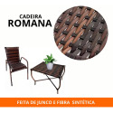 Cadeira De Jardim Alpendre Varanda Quintal Prédio Cadeira Romana 4 Corpos Amêndoa Listras