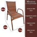 Assento De Jardim Km Móveis & Decor Cadeira De Jardim Cadeira Area Kit 2 Cadeiras De Varanda Amêndoa Claro