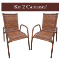 Assento De Jardim Km Móveis & Decor Cadeira De Jardim Cadeira Area Kit 2 Cadeiras De Varanda Amêndoa Claro