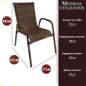 Cadeira De Jardim Km Móveis & Decor Cadeiras De Varanda 3 Romanas Amêndoa Castanho