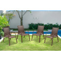 Cadeira De Jardim Mobile House Cadeira Sintética Braços Com Braços Marrom