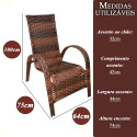 Assento De Jardim Km Móveis & Decor Cadeiras De Junco Com Mesinha Amêndoa Terracota