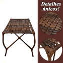 Assento De Jardim Km Móveis & Decor Cadeiras De Junco Com Mesinha Amêndoa Chocolate