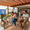 Cadeira De Jardim Km Móveis & Decor Cadeiras De Varanda 3 Romanas Amêndoa Castanho