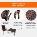Cadeira De Jardim Alpendre Varanda Quintal Prédio Cadeira Romana 4 Corpos Amêndoa Listras