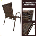 Cadeira De Jardim Km Móveis & Decor Cadeiras De Varanda 3 Romanas Amêndoa Castanho
