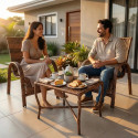 Assento De Jardim Km Móveis & Decor Cadeira Confortável Varanda Amêndoa Terracota