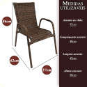 Assento De Jardim Km Móveis & Decor Cadeira De Jardim Cadeira Area Kit 2 Cadeiras De Varanda Amêndoa Castanho