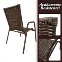Assento De Jardim Km Móveis & Decor Cadeira De Jardim Cadeira Area Kit 2 Cadeiras De Varanda Amêndoa Castanho
