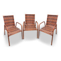 Cadeira De Jardim Km Móveis & Decor Cadeiras De Varanda 3 Romanas Amêndoa Terracota