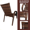 Assento De Jardim Km Móveis & Decor Cadeiras De Junco Com Mesinha Amêndoa Chocolate