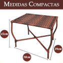 Assento De Jardim Km Móveis & Decor Cadeiras De Junco Com Mesinha Amêndoa Terracota