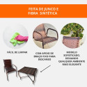 Cadeira De Jardim Alpendre Varanda Quintal Prédio Cadeira Romana 4 Corpos Amêndoa Listras