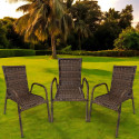 Cadeira De Jardim Km Móveis & Decor Cadeiras De Varanda 3 Romanas Amêndoa Castanho