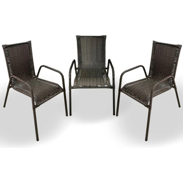 Cadeira De Jardim Km Móveis & Decor Cadeiras De Varanda 3 Romanas Tabaco