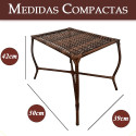 Assento De Jardim Km Móveis & Decor Cadeiras De Junco Com Mesinha Amêndoa Chocolate