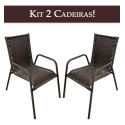 Assento De Jardim Km Móveis & Decor Cadeira De Jardim Cadeira Area Kit 2 Cadeiras De Varanda Tabaco