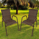 Assento De Jardim Km Móveis & Decor Cadeira De Jardim Cadeira Area Kit 2 Cadeiras De Varanda Amêndoa Castanho