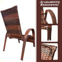Assento De Jardim Km Móveis & Decor Cadeiras De Junco Com Mesinha Amêndoa Terracota