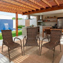 Cadeira De Jardim Km Móveis & Decor Cadeiras De Varanda 3 Romanas Amêndoa Castanho