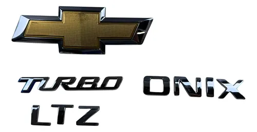 Kit Emblema Tampa Traseira Chevrolet Onix Plus 2020 Prateado
