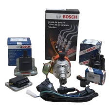 Kit Ignição Fusca Tampa Rotor Bosch Cabos De Vela