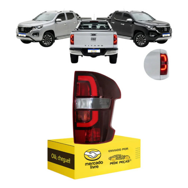 Lanterna Sinaleira Direita Fiat Titano 2025 2026 Com Led Direito/passageiro Vermelho