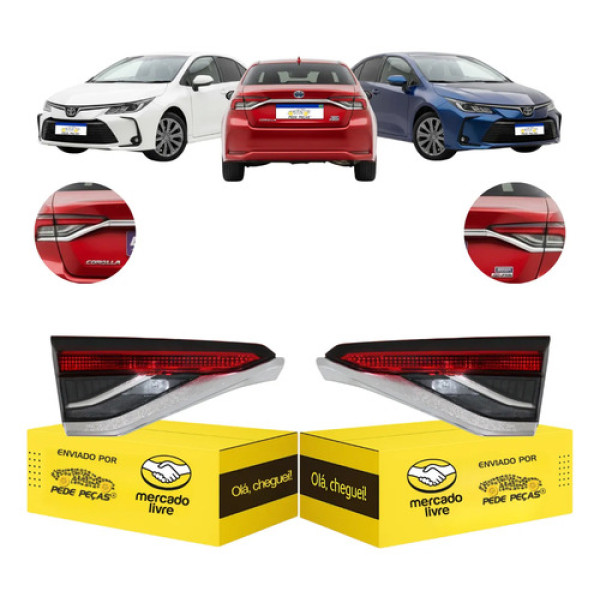 Par Lanterna Tampa Toyota Corolla Gli 2020 2021 A 2026 S/led Ambos Lados Vermelho