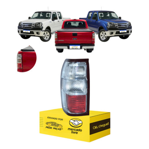 Lanterna Ford Ranger 2010 2011 2012 Nova Le Esquerdo/motorista Vermelho Cristal