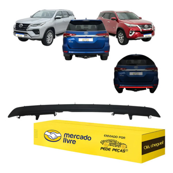 Spoiler Aplique Parachoque Traseiro Sw4 2016 17 18 19 A 2025 Preto