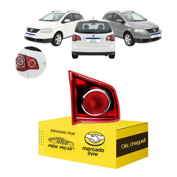 Sinaleira Traseira Tampa Vw Spacefox 2006 A 2010 Vermelho Le Esquerdo/motorista Vermelho