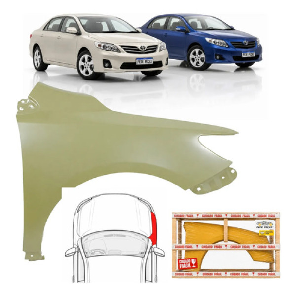 Paralama Toyota Corolla 2009 2010 2011 A 2014 Xei Novo Ld