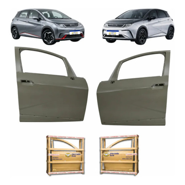 Par Porta Dianteira Byd Dolphin Gs 2024 2025 2026 Nova Dianteira Ambos Cinza