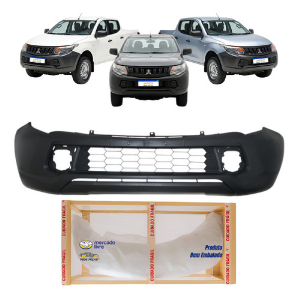 Parachoque L200 Triton 2017 2018 2019 2020 Novo S/f Moldura Preto