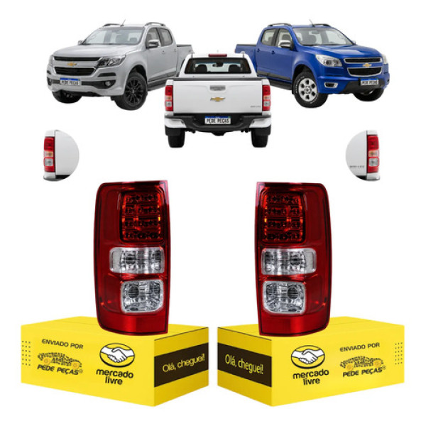 Par Lanterna Sinaleira Gm S10 2012 13 14 A 20 21 22 23 2024 Ambos Lados Vermelho Cristal