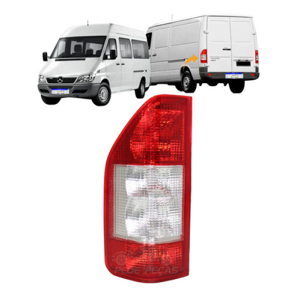 Lanterna Mercedes Sprinter 2003 2004 2005 2006 07 A 2010 Le Esquerdo Vermelho