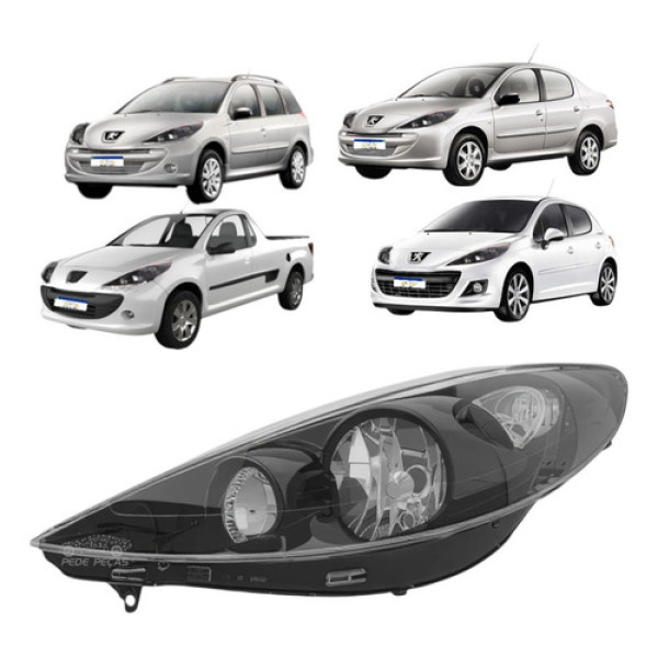 Farol Peugeot 207 2009 A 2015 Hoggar 2010 A 2015 Esquerdo Esquerdo/motorista