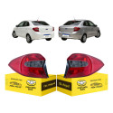 Par Lanterna Ford Ka Sedan 2015 2016 2017 2018 Fume Ambos Lados Vermelho/fumê