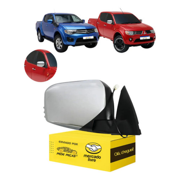 Retrovisor Eletrico Mitsubishi Triton 2009 A 2016 S/pisca Ld Direito