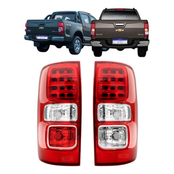 Par Lanterna Chevrolet S10 2013 2014 2015 2016 A 2024 C/led Ambos Lados Vermelho