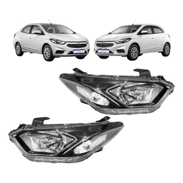 Par Farol Onix Prisma Ltz Activ Friso Cromado 2017 A 21 Led Ambos Lados