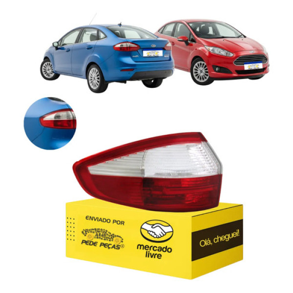 Lanterna Canto Ford Fiesta New Sedan 2014 2015 2016 2017 L.e Esquerdo/motorista Cristal