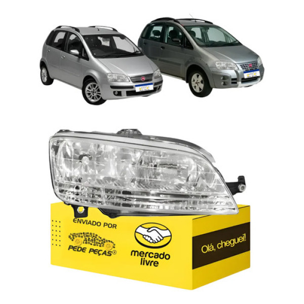 Farol Fiat Idea 2006 2007 2008 2009 2010 Novo Lado Carona Direito