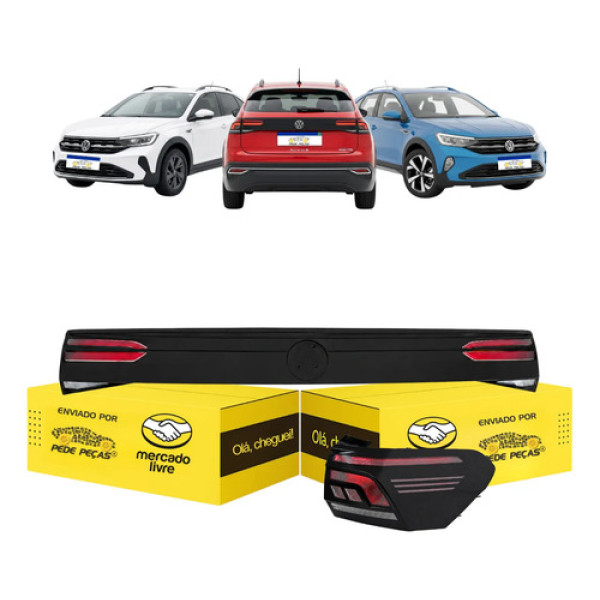 Kit Lanterna Central E Direita Vw Nivus 2020 21 22 23 A 2026 Direito/passageiro Fumê
