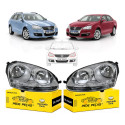 Par Farol Vw Jetta Variant 2007 2008 2009 Mascara Cromada Ambos Lados